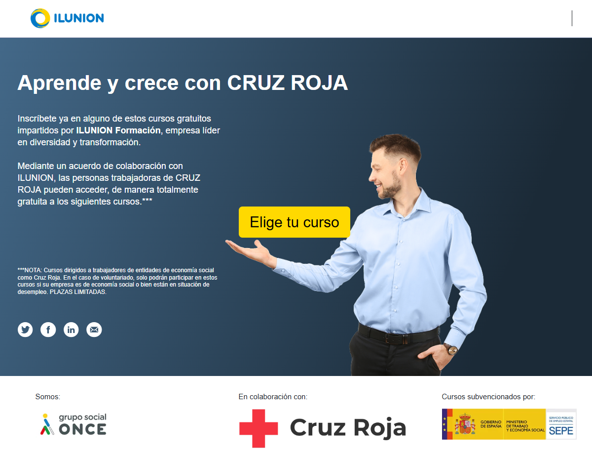 Cursos gratuitos de ILUNION en colaboración con Cruz Roja